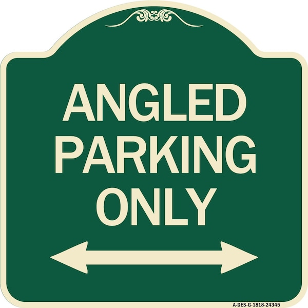 Angle Parking W/ Bidirectional Arrow Heavy-Gauge Aluminum Sign, 18" x 18", G-1818-24345